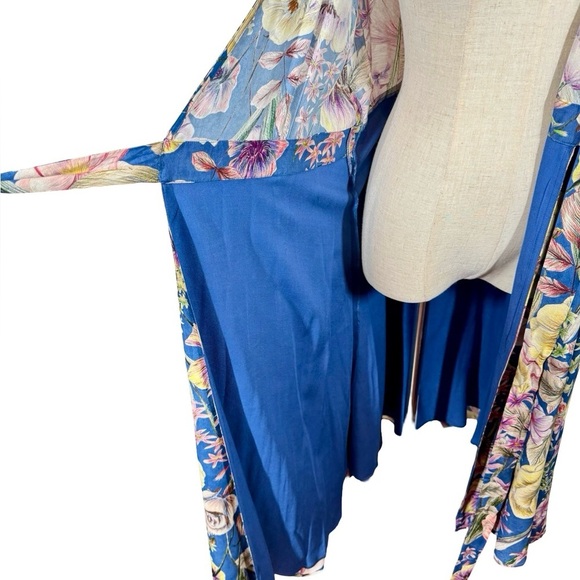 Kachel x Anthropologie Willow Wrap Silk Blend Midi Dress Floral Watercolor - Picture 11 of 13